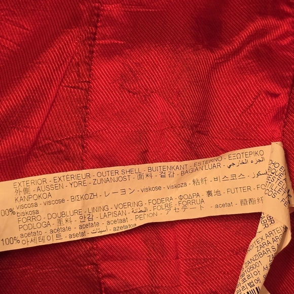 Women’s Red Black Oversized Floral M Open Front Relaxed Work to Weekend Blazer - Picture 8 of 12